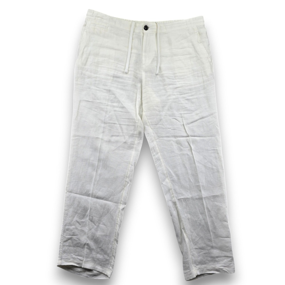 Panama Jack Mens XL Linen Pants White Casual Drawstring Elastic Waist Beach XL
